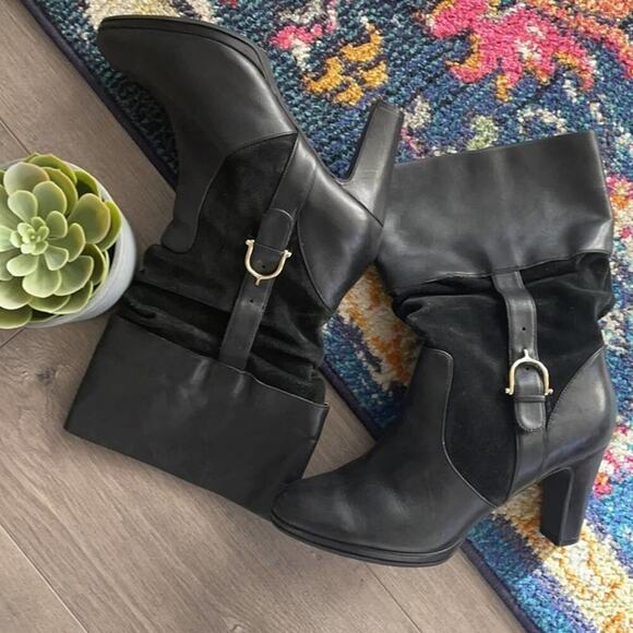 Ralph Lauren genuine leather /suede woman’s heels boots - Picture 4 of 12